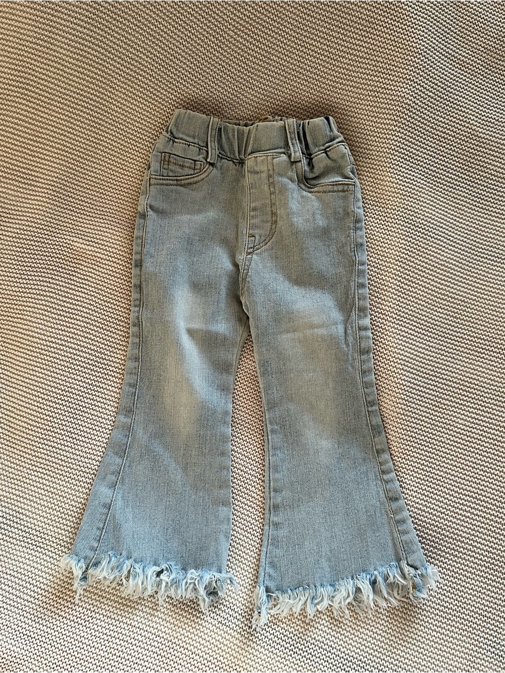 Toddler Bell Bottom Flare Jeans Frayed Hem Light Wash